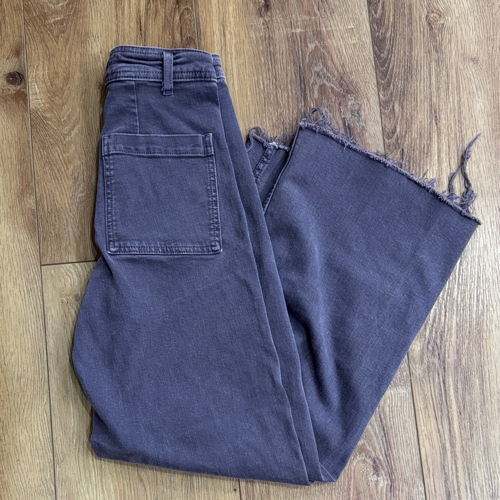 Zara Women's Frayed Hem Wide Leg Jeans sz0